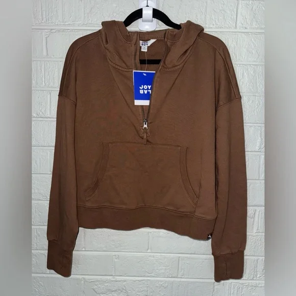 NWT JOYLAB women’s French Terry 1/2 Zip Hooded Pullover Sweatshirt M & XL  ✨ - Picture 5 of 8